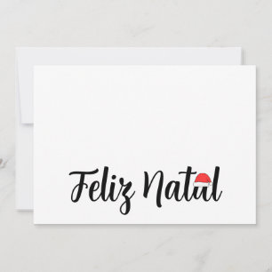 Feliz Natal com a touca do Papai Noel Holiday Card