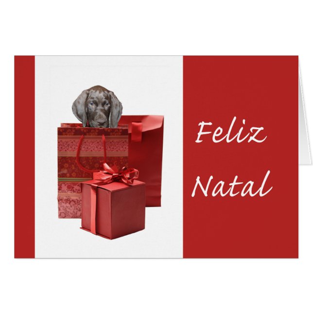 Feliz Natal german shorthaired pointer Chistmas (Front Horizontal)