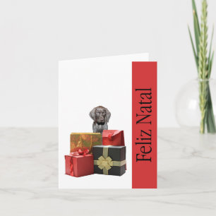 Feliz Natal german shorthaired pointer Chistmas Holiday Card