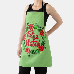 Feliz Natal Portuguese Merry Christmas Apron