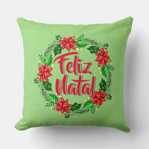 Feliz Natal Portuguese Merry Christmas Cushion