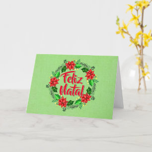 Feliz Natal Portuguese Merry Christmas Greeting Card
