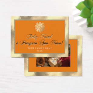 Feliz Natal Próspero Anno Nuovo Photo Gold Coral