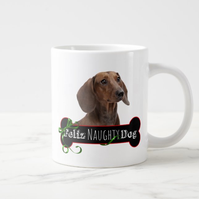 Feliz Naughty Dachshund Large Coffee Mug (Right)