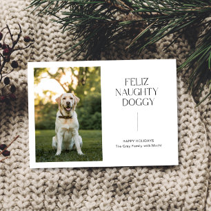 Feliz Naughty Doggy Photo Pet Christmas Card