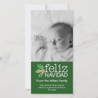 Feliz Navidad - 1 vertical photo Holiday Card