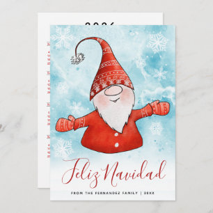 Feliz Navidad 2025 Calendar Nordic Gnome Christmas Holiday Card