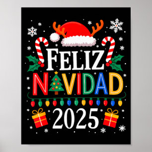 Feliz Navidad 2025 Matching Family Spanish Christm Poster