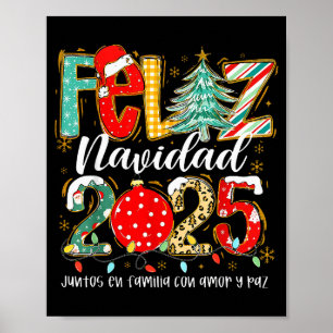 Feliz Navidad 2025 Matching Family Spanish Christm Poster