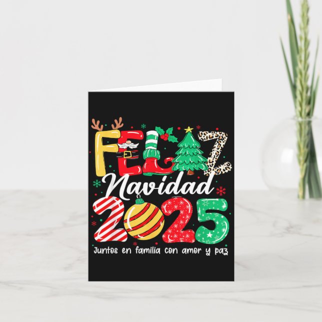 Feliz Navidad 2025 Spanish Christmas Mexican Famil Card (Front)