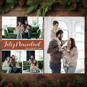 Feliz Navidad 4 Photo Flat Holiday Card
