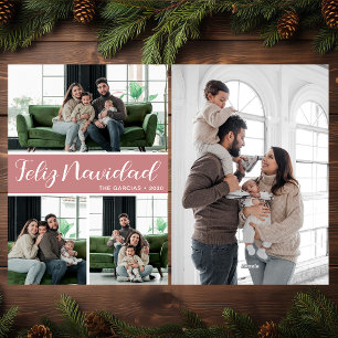 Feliz Navidad 4 Photo Flat Holiday Card