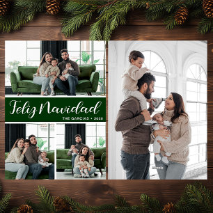 Feliz Navidad 4 Photo Flat Holiday Card