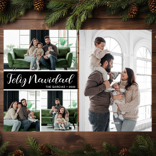 Feliz Navidad 4 Photo Flat Holiday Card