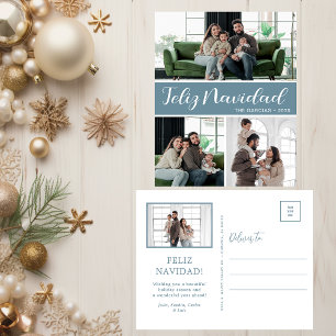 Feliz Navidad 4 Photo Holiday Postcard