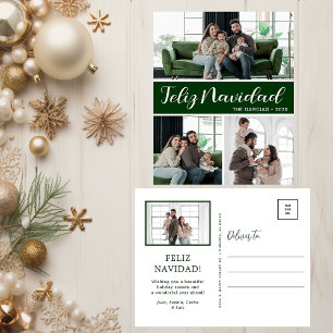 Feliz Navidad 4 Photo Holiday Postcard