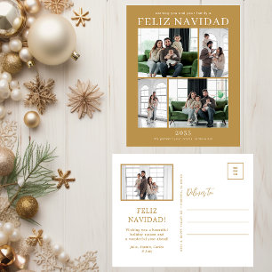 Feliz Navidad 5 Photo Holiday Postcard