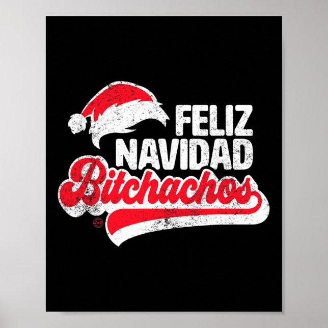 Feliz Navidad Achos Funny Santa Claus Spanish Xmas Poster (Front)