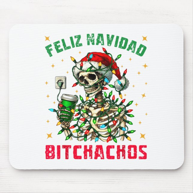 Feliz Navidad Achos Shirt Merry Xmas Christmas Lig Mouse Pad (Front)