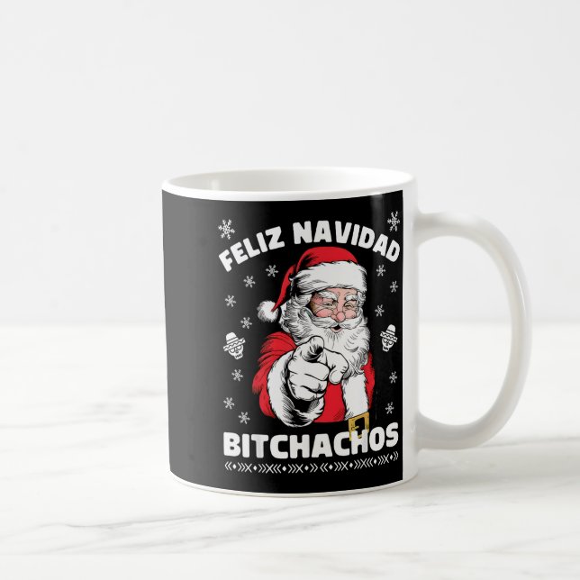 Feliz Navidad Achos Shirt Merry Xmas Funny Santa  Coffee Mug (Right)