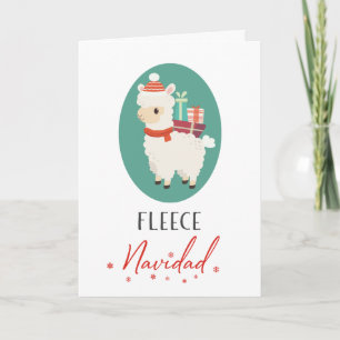 Feliz Navidad Alpaca Llama Funny Pun Christmas Card
