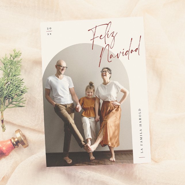 Feliz Navidad Arch Photo Christmas Holiday Card (Creator Uploaded)