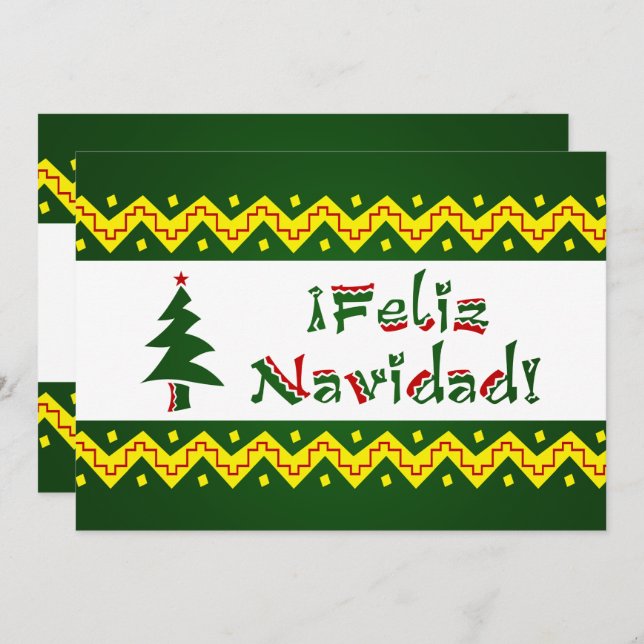 Feliz Navidad arriba Invitation (Front/Back)
