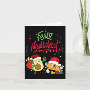 Feliz Navidad Avocado Tacos Mexican Christmas Men Card