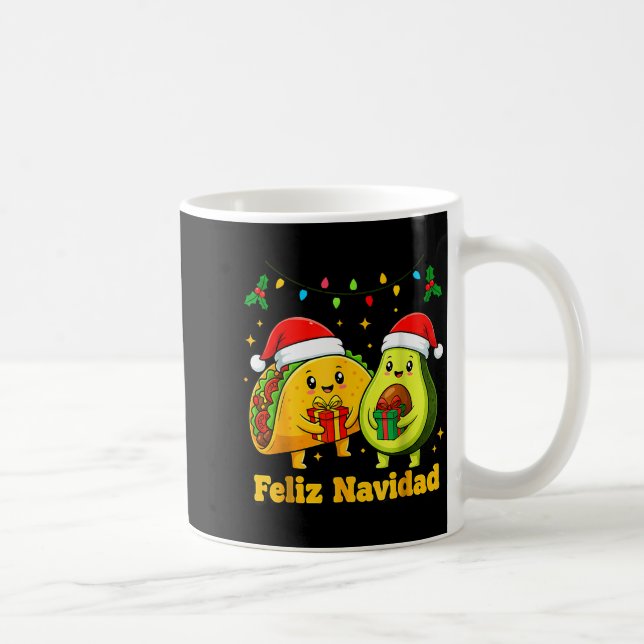 Feliz Navidad Avocado Tacos Mexican Xmas Family Ma Coffee Mug (Right)