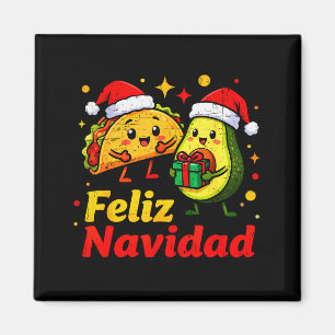 Feliz Navidad Avocado Tacos Mexican Xmas Family Ma Magnet