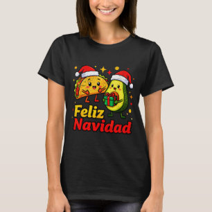 Feliz Navidad Avocado Tacos Mexican Xmas Family Ma T-Shirt