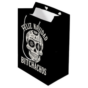 Feliz Navidad Bitchachos Funny Sarcastic Christmas Medium Gift Bag