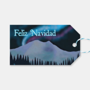 Feliz Navidad  - Blue Aurora Gift Tags