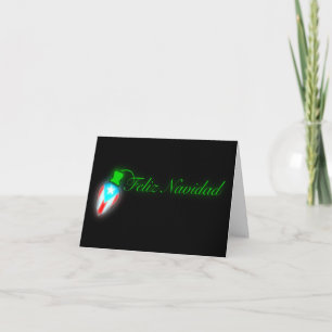 Feliz Navidad Boricua Xmas Light Flag Holiday Card