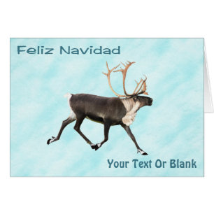 Feliz Navidad - Caribou (Reindeer) On Snow