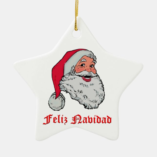 Feliz Navidad Ceramic Tree Decoration (Front)