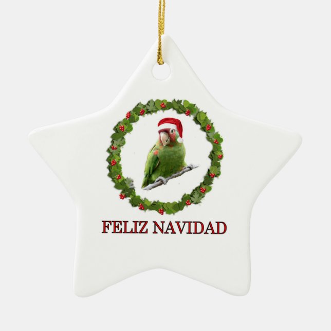 Feliz Navidad Ceramic Tree Decoration (Front)