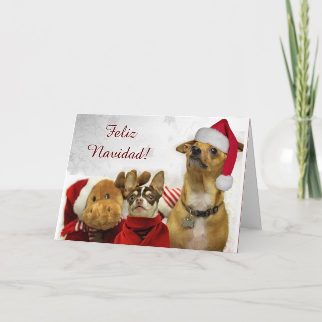 Feliz Navidad Chihuahuas greeting card (Front)
