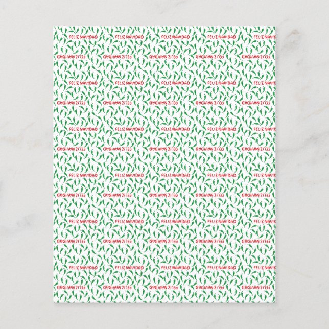 Feliz Navidad Chile Pepper Scrapbook Paper (Front)