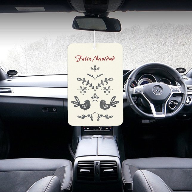 Feliz Navidad Christian verse Air Freshener, Pine Car Air Freshener (Spanish Feliz Navidad Air freshener, Custom text bible verse Isaiah 9:6  ConJesusenelcamino)