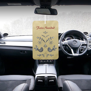 Feliz Navidad Christian Verse Golden Car Air Freshener