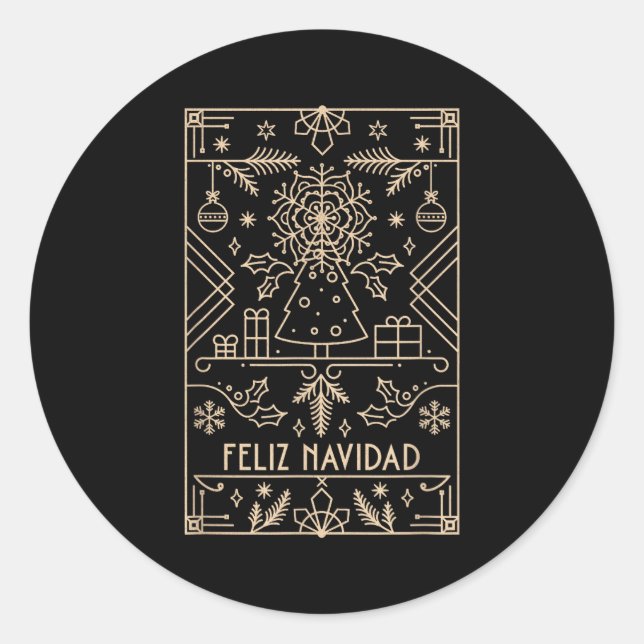Feliz Navidad, Christmas  Classic Round Sticker (Front)