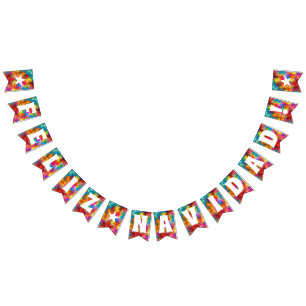 FELIZ NAVIDAD CHRISTMAS COLORFUL RAINBOW  BUNTING 