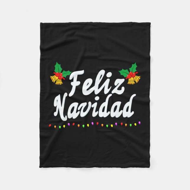 Feliz Navidad Christmas Family Men Women Kid Mexic Fleece Blanket (Front)