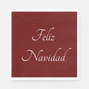 Feliz Navidad Christmas Festive Fiesta Red    Napkin