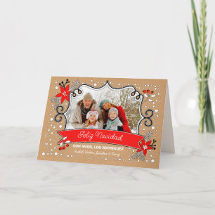 Feliz Navidad. Christmas Photo Card in Spanish