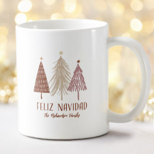 Feliz Navidad Christmas Tree Holiday Elegant Coffee Mug