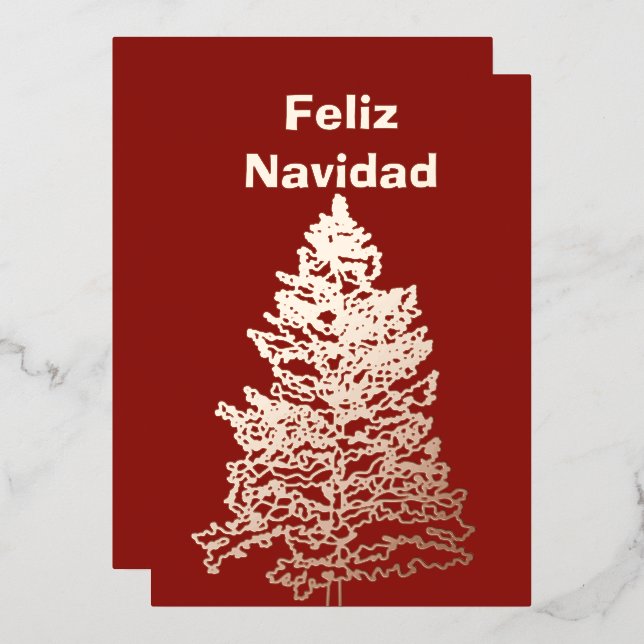 Feliz Navidad Christmas Tree Holiday Rose Gold  (Front/Back)