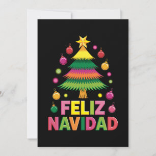 Feliz Navidad Christmas Tree Spanish Holiday Xmas Invitation