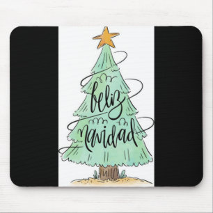 Feliz Navidad Christmas Tree T Shirt Mouse Pad